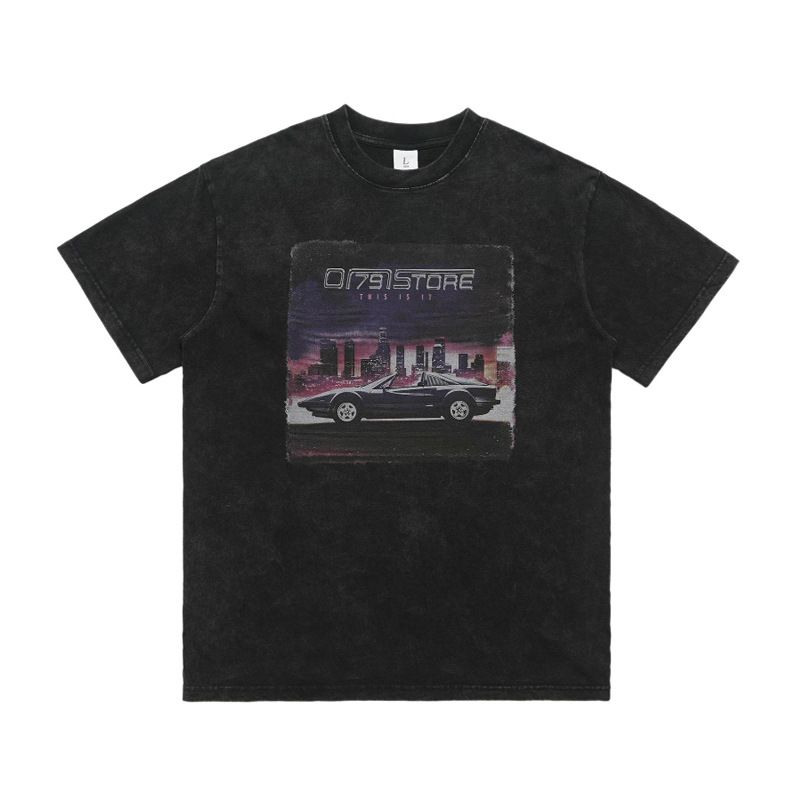 Summer Chinese Style Bra American Washed Vintage Direct Print Loose Fit Special Price Couple T-Shirt_viptrois.com
