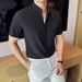 New Summer Men's Short-sleeved Shirt Chinese Stand-up Collar Thin Shirt Cool Elastic Slim-fitting Men's Half-sleeved Shirt_viptrois.com