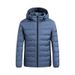 Men's Graphene Self-Heating Hooded Down Jacket, Lightweight Windproof Coat With 85% White Duck Down, Suitable For Outdoor Sports & Casual Wear_viptrois.com