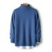 Pure Autumn Winter High Neck Men 100% Solid Color Wool Base Shirt Loose Fit Plus Size Thickened Casual Knitted Sweater_viptrois.com