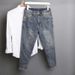 Men's Clothing Nine Point Jeans Spring And Autumn New Trend Slim Fit Summer Thin Retro Trousers_viptrois.com