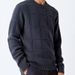 Round Neck Three Dimensional Plaid Sweater Casual Fashion Loose Knitted Solid Color Sweater Men's Knitted Sweater Style Optional_viptrois.com