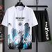 Men's Clothing Shirts And Shorts Short Sleeved Shorts Suits Large Size Fashion Trend Ink Painting National Style Tops_viptrois.com