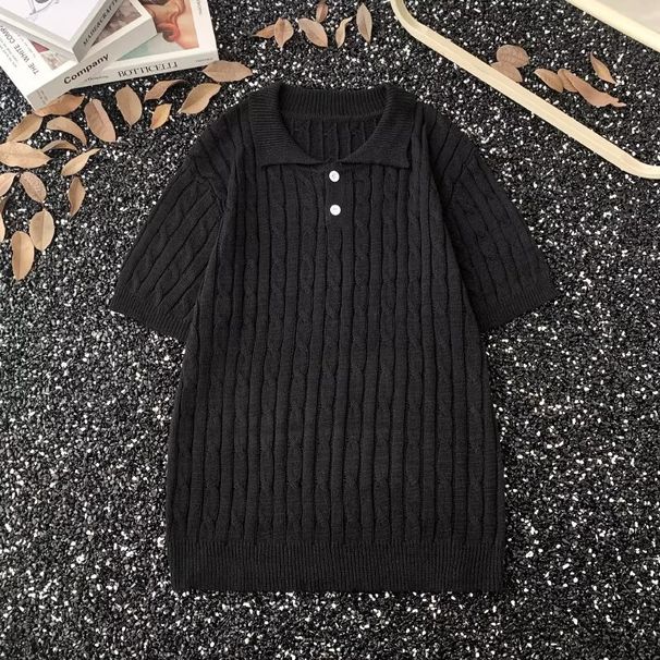 Men's Clothing Old Money Style Knitted Polo Shirt Men's Short Sleeved Summer New Retro Shirt Lapel T Shirt High End_viptrois.com