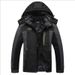 Men's Thermal Fleece-Lined Waterproof Windproof Ski Jacket For Outdoor Hiking Camping Winter Sports (Black/Red/Army Green/Navy Blue)_viptrois.com