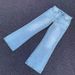 Men's Clothing New Ice Blue Cream Color Flared Trousers High Street Loose Wide Leg Washed Vintage Jeans Men_viptrois.com