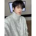 New circular yarn stand up collar zipper sweater with lazy and luxurious feel, winter knitted sweater, men's coat top_viptrois.com