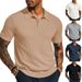 Men's Clothing Men's Casual Knitted Shirt Summer Tops Short Sleeved Lapel Hollow Men's Clothing_viptrois.com