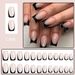 Short bright black French square armor fresh fashion wear nail pieces European and American foreign trade ins detachable 24 pieces_viptrois.com