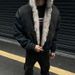 Washed Denim Cotton Clothes With Fleece Jacket American Street Waste Soil Cotton Clothes_viptrois.com
