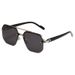 Double Beam Square Sunglasses - Half Frame Pilot Style (European & American Fashion, Unisex)_viptrois.com