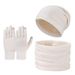 winter warm wool hat scarf gloves three piece set outdoor windproof adult knitted hat three piece set_viptrois.com