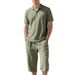 Men's Clothing Men's Summer Linen Suit Hawaiian Shirt Short Sleeve Loose Beachwear With Shorts For Formal & Casual_viptrois.com