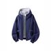 Unisex Zip-Up Hoodie – Oversized Open-Front Sweatshirt With Adjustable Hood (Black/Light Grey/Navy, Cotton-Blend, S-XXL, Relaxed Fit For Layering)_viptrois.com