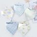 5pcs/lot Baby Bibs Triangle Double Cotton Bibs Cartoon Print Saliva Towel Baby Boys Girls Feeding Apron Cotton Bandana Bibs_viptrois.com