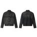 European And American High Street INS Style Turn-Down Collar Button Washed Denim Jacket Coat_viptrois.com