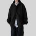 New Japanese Retro Loose Hooded Jacket Men's Solid Color Basic Casual Waffle Cardigan Sweatshirt_viptrois.com