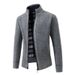 Men's Fleece-Lined Knit Cardigan With Stand Collar - Warm Winter Pullover For Business Casual & Autumn Outfits (Multiple Colors & Sizes)_viptrois.com