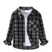 Autumn Men's Brushed Plaid Long Sleeved Shirt Jacket Trendy Casual Loose And Versatile Youth Men's Shirt_viptrois.com