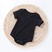 Baby clothes newborn 0-2 years old baby breathable cotton short-sleeved pajamas baby solid colour triangle crawling clothes_viptrois.com