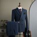 Men's Blue Double Breasted Suit – British Style Formal & Wedding Groomsmen Suit (Navy, Black, Suit + Trousers Or Single Piece, Sizes 48/M-58/4XL)_viptrois.com