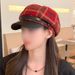 2024 Korean Version Plaid Octagonal Beret For Women Spring And Autumn Newsboy Internet Celebrity Fashion Baseball Cap_viptrois.com
