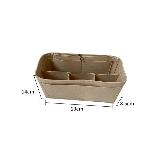 Felt Beach Bag, Large Capacity, Multi-pocket, Snap Inner Liner Bag, Multi-functional Organizing, Portable Makeup Bag_viptrois.com