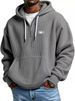Men's Clothing European And American Trendy Waffle Hoodie With Star And Letter Print, Loose Fitting Casual Menswear_viptrois.com