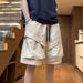 Men's Cargo Shorts Summer Trendy High Street Style Large Pockets Sporty Taslon Casual Five Point Bottoms_viptrois.com