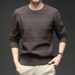 Men's Premium Knit Sweater - Autumn Winter Jacquard Pattern Loose Fit Pullover, High Elasticity & Wrinkle-Free Polyester Blend For Casual Elegance_viptrois.com