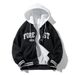 Men's Clothing Unisex Waffle-Knit Jacket - Colorblock Hooded Outdoor Coat (3 Colors, M-5XL)_viptrois.com