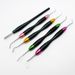 Dental Composite Resin Filg Spatulas Tools with Disinfection Box Lm Art Set of 5 Pcs Cobre Handle_viptrois.com