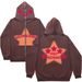 Hoodie Sweatshirt Gothic High Street Full Zipper Oversized Unisex Streetwear Y2 Jacket_viptrois.com