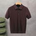 Men's Retro Knit Polo Shirt – Lightweight Short-Sleeve Casual Top For Spring & Summer (Classic Colors, Relaxed Fit, Breathable Polyester)_viptrois.com