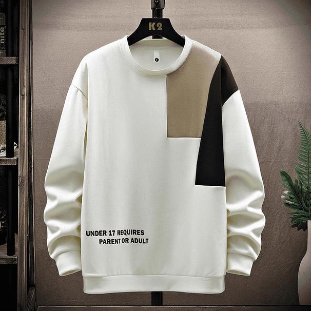 Men's Long Sleeve Sweatshirt Set Spring Autumn New Korean Style Trendy Fashion Versatile Crew Neck Casual Two_viptrois.com