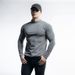 Men's Thermal Long Sleeve T-Shirt For Running & Gym - Breathable Double-Layer Fleece, Round Neck & High Neck, Solid Colors (Black/White/Gray/Khaki)_viptrois.com