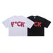 Autumn American Style Abstract Letter Print Sleeve T-Shirt Unisex Loose Drop Shoulder Versatile Short Top_viptrois.com