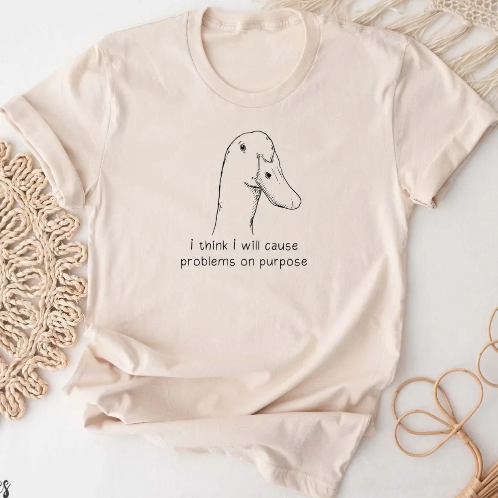 MENS WOMENS Funny Goose T-Shirt Mens Womens Tees Top Duck Shirt. Meme T-Shirt Mens Womens Tees Top Gift Idea. Silly Animal Graphic_viptrois.com