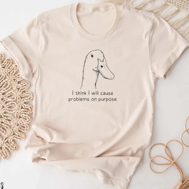 MENS WOMENS Funny Goose T-Shirt Mens Womens Tees Top Duck Shirt. Meme T-Shirt Mens Womens Tees Top Gift Idea. Silly Animal Graphic_viptrois.com