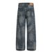 Vintage Washed Blue Relaxed Fit Jeans For Men – High Street Style With Cat Whisker & Faded Details (Classic Straight Leg, Distressed Look)_viptrois.com