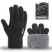 Anti Slip Double-layer Velvet Touch Screen Gloves For Men's Outdoor Knitted Warm Split Finger Gloves_viptrois.com