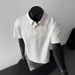 boy American Style Regular Shoulder Short Polo Shirt Men Summer Heavyweight Youth T-Shirt Turn-Down Collar Raglan_viptrois.com