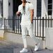 Men's Spring/Summer Waffle Knit Round Collar Casual Suit Short Sleeved Trousers Drawstring Detail New Style_viptrois.com