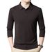 Pure Fine Pure Long Sleeve 2024 Autumn Winter New Wool Sweater Turn-down Collar Thickened Warm Base Shirt Men_viptrois.com