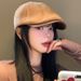 Korean Style Corduroy Forward Cap For Women, Spring And Autumn Versatile Reversible Beret, Large Head Circumference,_viptrois.com