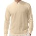 Men's Relaxed Fit Linen Shirt – Breathable Long Sleeve Stand Collar Top (S-XXXL) – Minimalist Casual & Youthful Style_viptrois.com