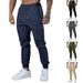 Men's Clothing Casual Jogger Pants Lightweight Breathable Drawstring Trousers For Gym, Travel Daily Wear Straight Leg, Mid-Rise, Quick-Dry Blend_viptrois.com