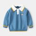 kids'clothing Children's lapel embroidered thread coat baby autumn dress_viptrois.com