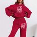 Cross-Border European American Trade New And Sweatpants Trendy Casual Sports Fashion Loose Hooded Sweatshirt Set With_viptrois.com