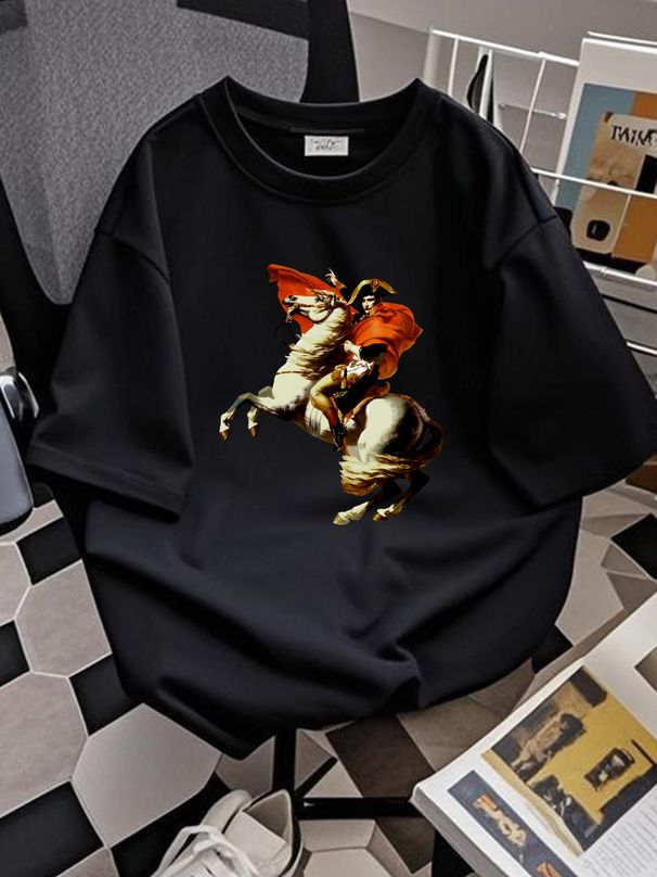 Napoleon Portrait T-Shirt Versatile Slightly Fashion Graphic Breathable Stylish Designer Clothes Unisex Streetwear Soft Summer Casual Stretched_viptrois.com